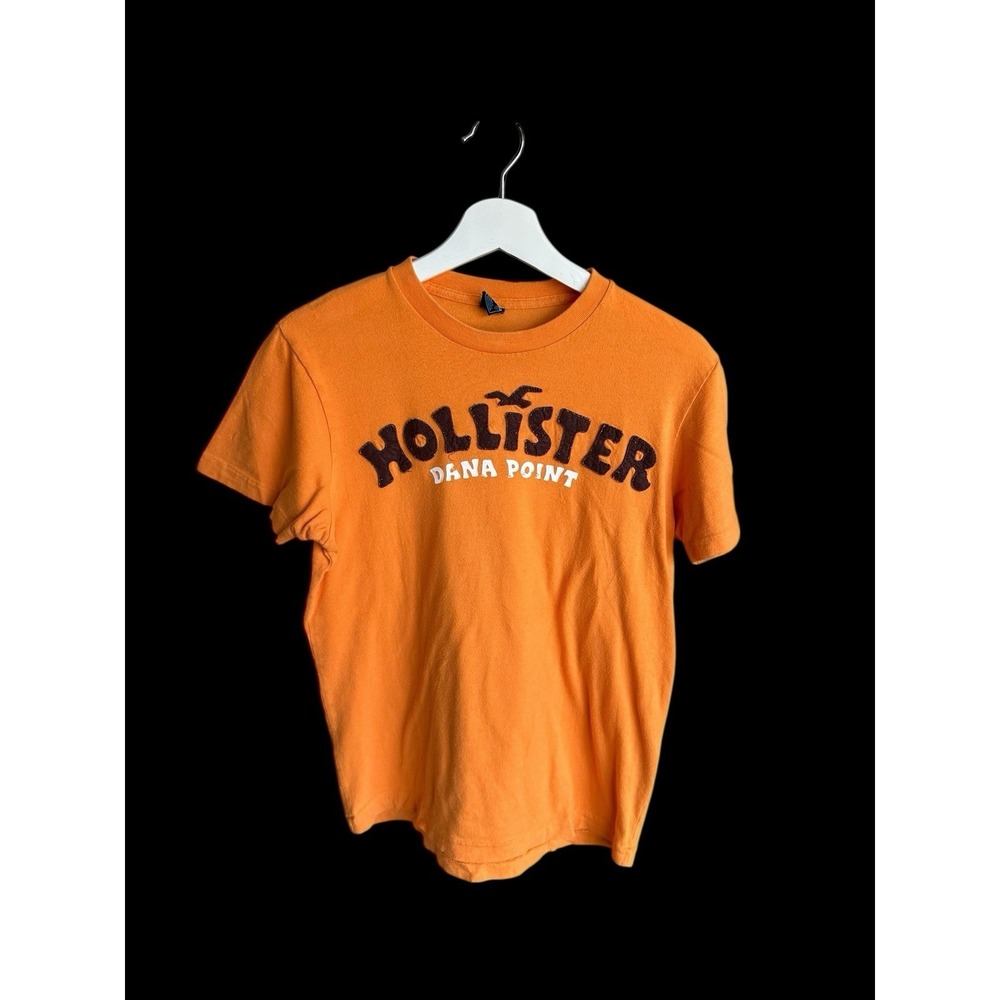 Vintage 2000's Hollister Women's Small‎ Short Sleeve Tshirt Orange Spellout Logo